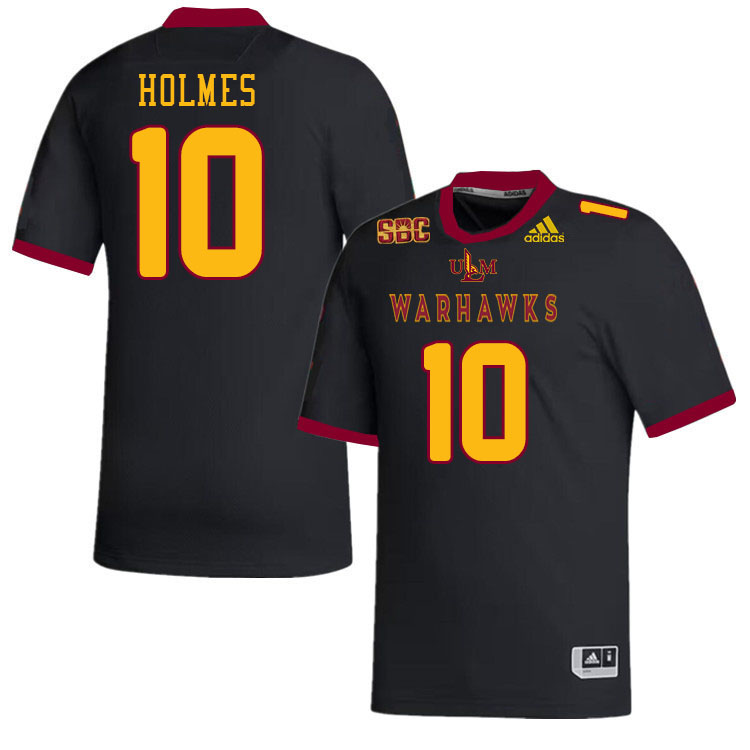 #10 Kelbee Holmes Louisiana-Monroe Warhawks College Football Jerseys Stitched-Black